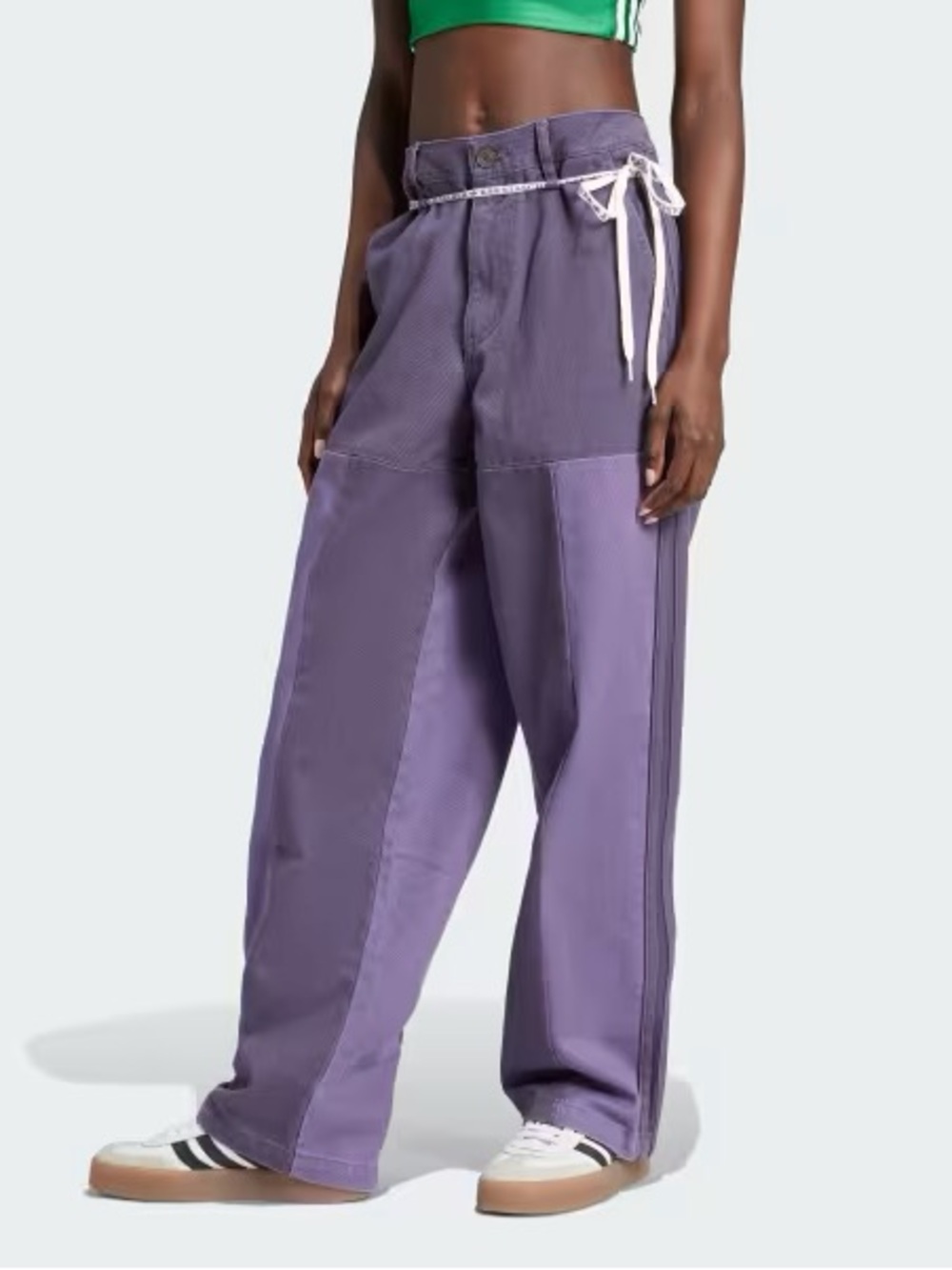 adidas Two-Tone Purple Wide-Leg Patchwork Pants